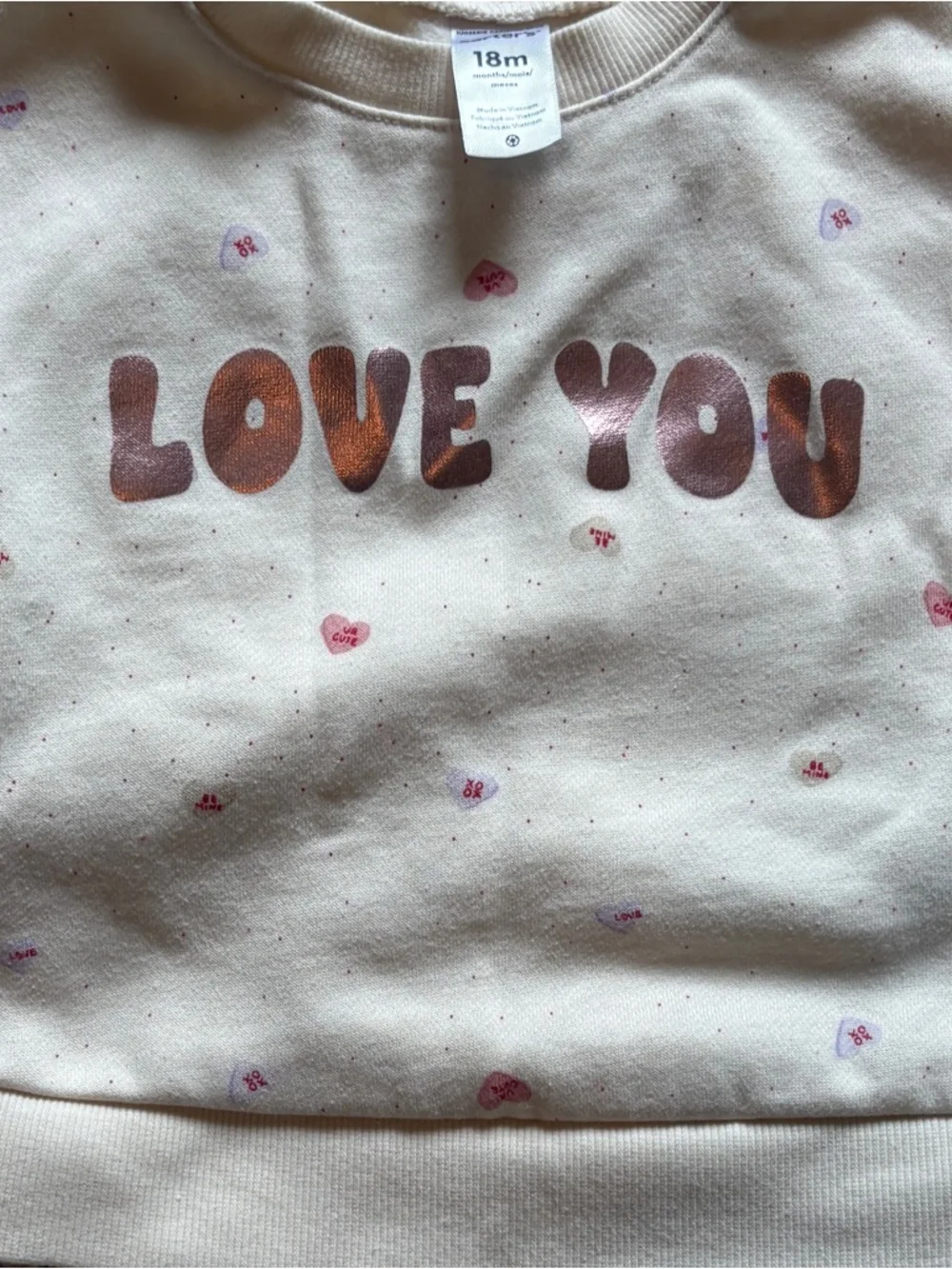 Carter's Baby Girl Valentine Bundle 18M Dress, Sweatshirt & 